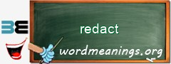 WordMeaning blackboard for redact